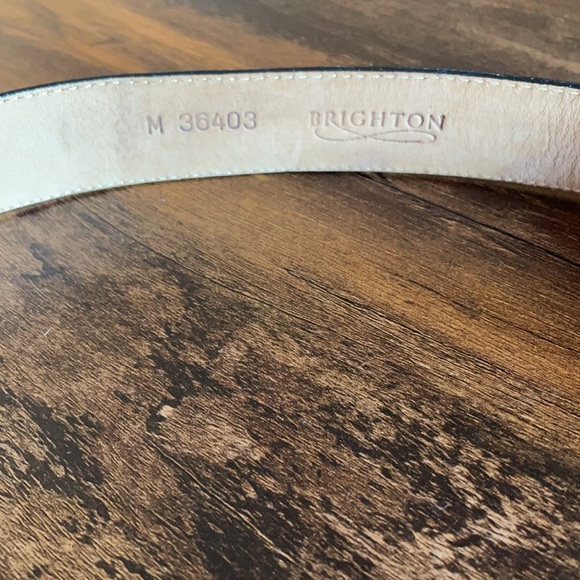 Vintage 90s Brighton Black Leather Belt - Picture 4 of 9